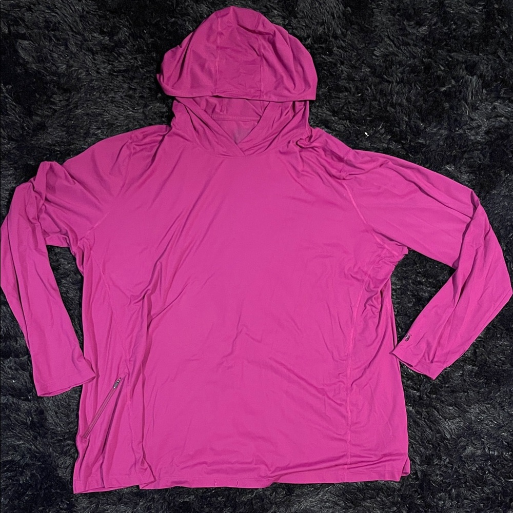 Vibrant Purple Hooded Athletic Top